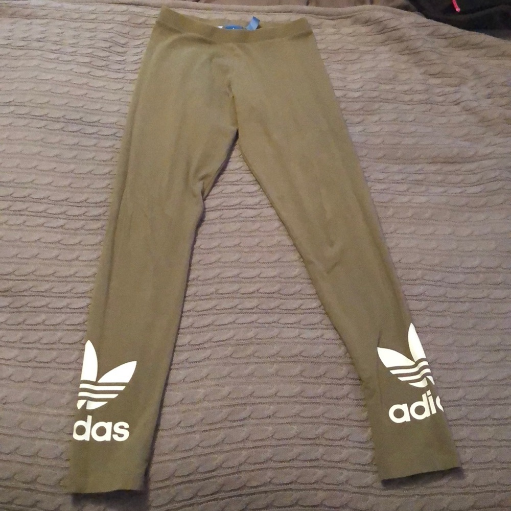 Adidas green leggings, x-small